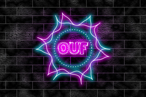 Download Neon Sign on a Brick Wall - Ouf - Neon Collection