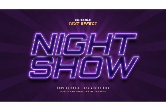 Download Night Show Text Style with Neon Effect - Neon Collection