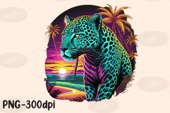 Download Summer Vibes Leopard Neon Beach PNG - Neon Collection
