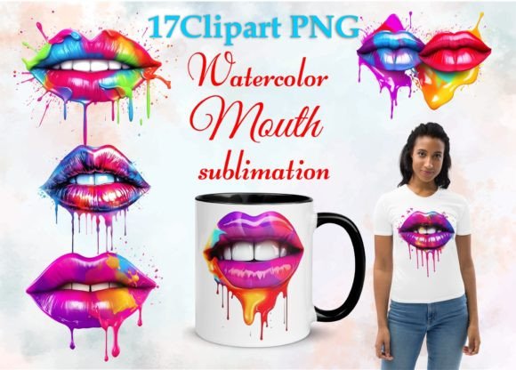 Download Rainbow Lips and Neon Splashes PNG - Neon Collection