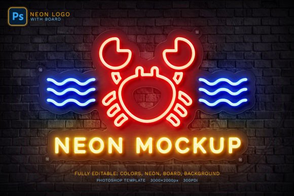 Download Neon Logo Mockup - Neon Collection