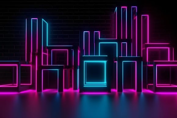 Download Geometric Neon Triangle Background - Neon Collection