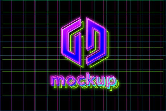 Download Retro Neon Logo Mockup - Neon Collection