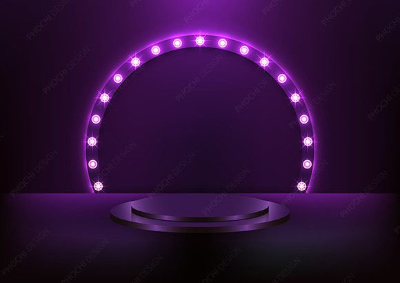 Download 3D Podium Glowing Light Bulb Circle - Light bulb Collection