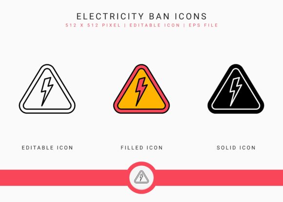 Download Electricity Ban Icons Set - Premium Resources