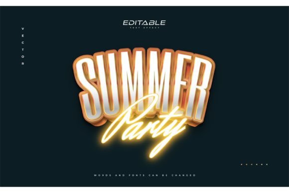 Download Summer Party Text in 3D and Neon Effect - Neon Collection