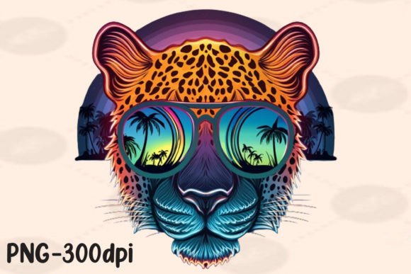 Download Summer Vibes Leopard Neon Beach PNG - Neon Collection