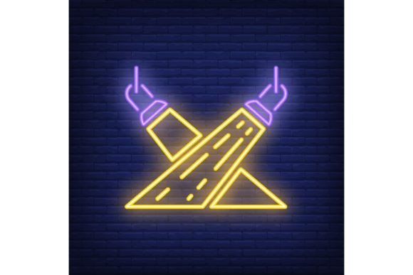 Download Stage Light Neon Icon. Crossed Spotlight - Neon Collection