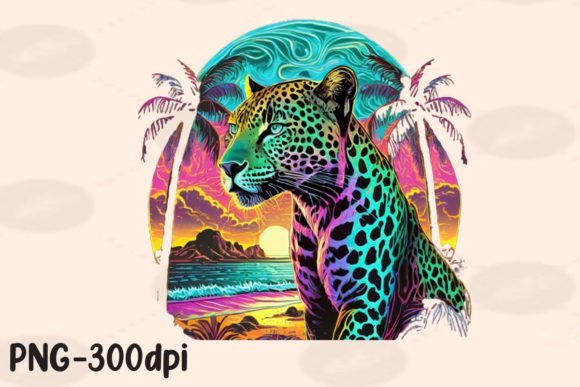 Download Summer Vibes Leopard Neon Beach PNG - Neon Collection