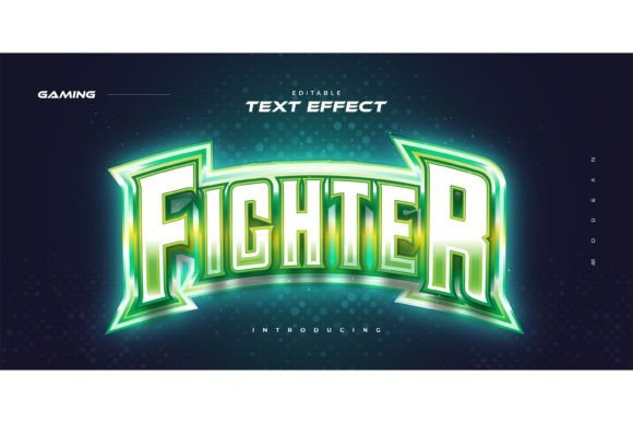 Download Green E-sport Text with Neon Effect - Neon Collection