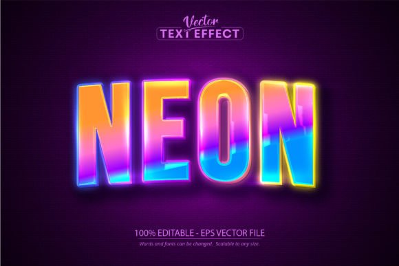 Download Neon Text Effect, Editable Neon Light - Neon Collection