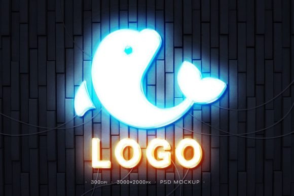 Download Neon Logo Mockup - Neon Collection
