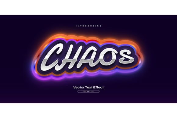 Download Chaos Text in Game Style and Neon Effect - Neon Collection